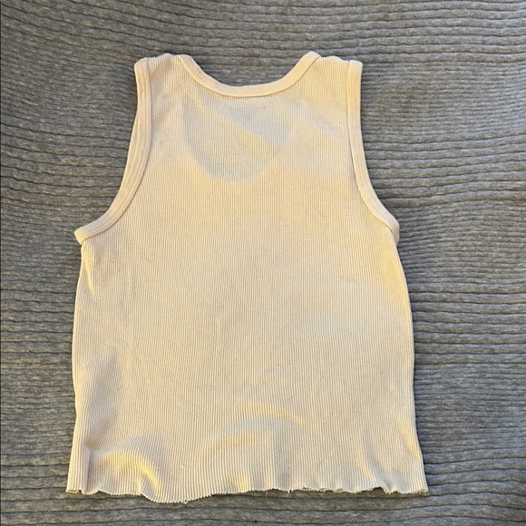 Brandy Melville Cream Ribbed Tank Top - Picture 3 of 3